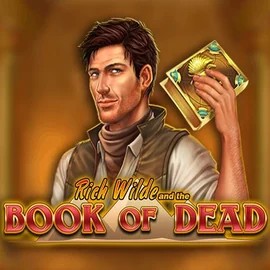 Slots logo of Book of Dead from Play'n GO at Mega Riches Casino